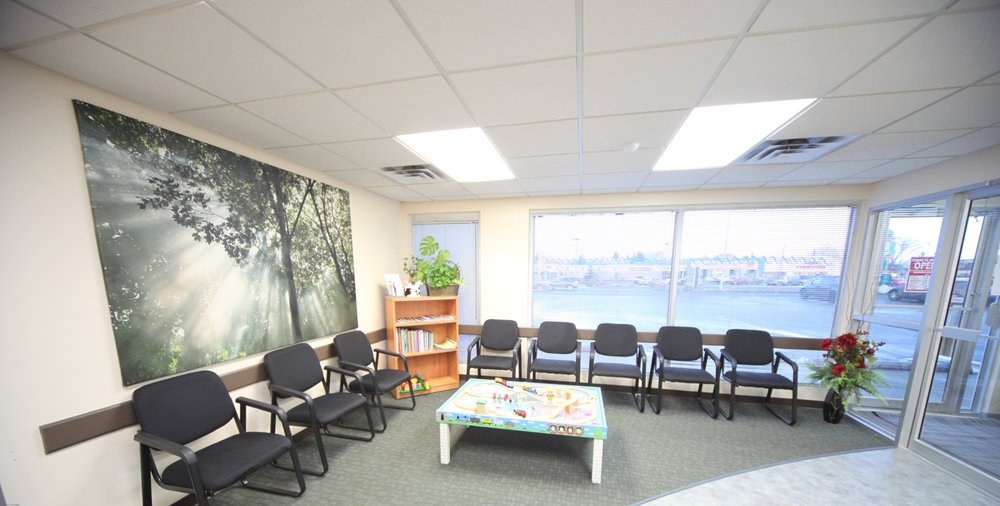 The waiting area at Al Care Dental in Leduc