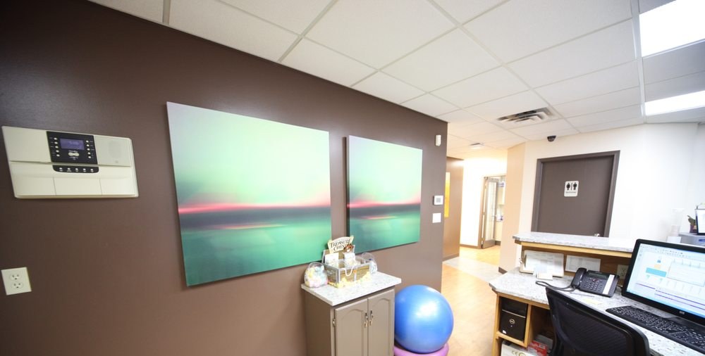 The back-office desk at Al Care Dental in Leduc