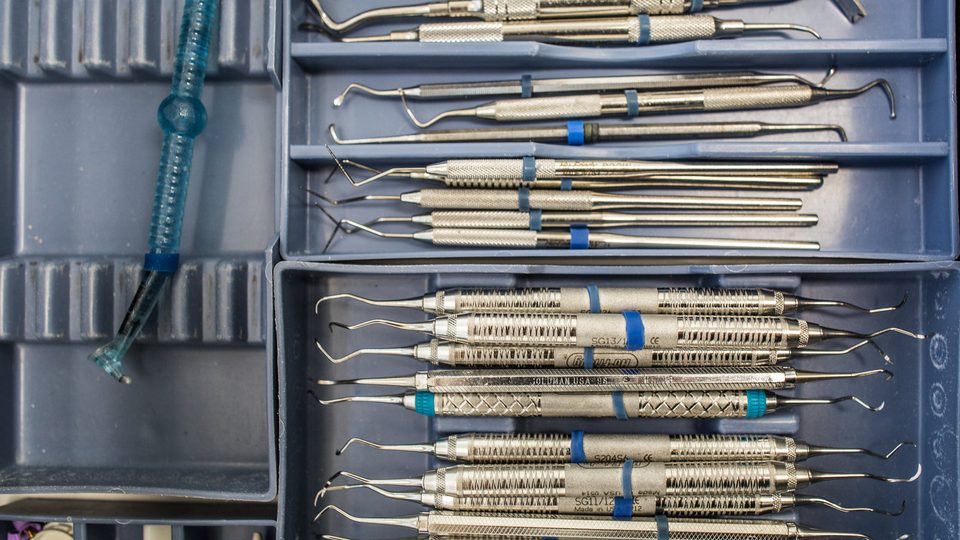 Dental instruments used for gum treatment and scaling